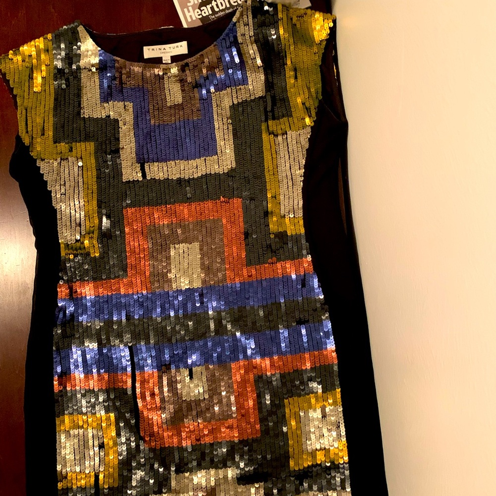 Gorgeous Tina Turk Geometric Sequins Dress